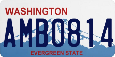 WA license plate AMB0814
