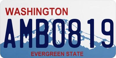 WA license plate AMB0819