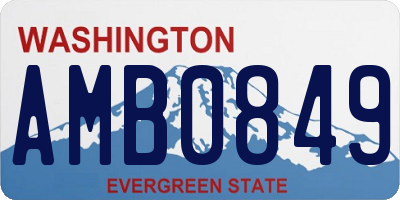 WA license plate AMB0849
