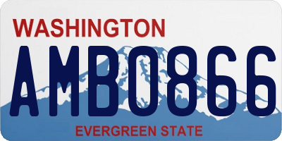 WA license plate AMB0866