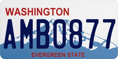 WA license plate AMB0877