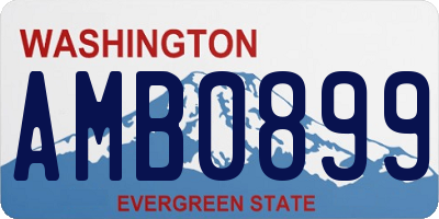 WA license plate AMB0899