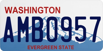 WA license plate AMB0957