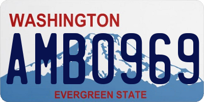 WA license plate AMB0969