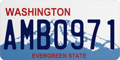 WA license plate AMB0971