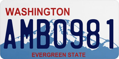 WA license plate AMB0981