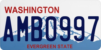 WA license plate AMB0997