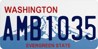 WA license plate AMB1035