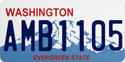 WA license plate AMB1105