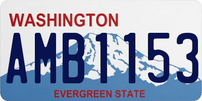 WA license plate AMB1153