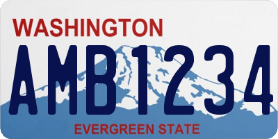 WA license plate AMB1234