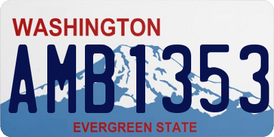 WA license plate AMB1353