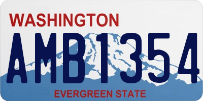 WA license plate AMB1354
