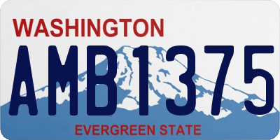 WA license plate AMB1375