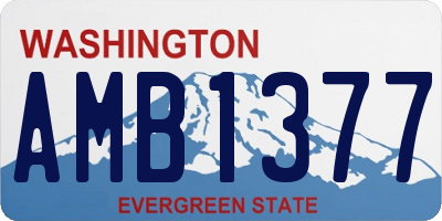WA license plate AMB1377