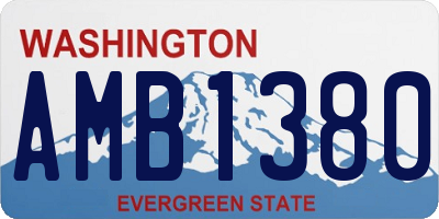 WA license plate AMB1380