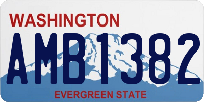 WA license plate AMB1382