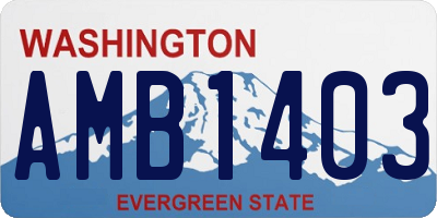 WA license plate AMB1403