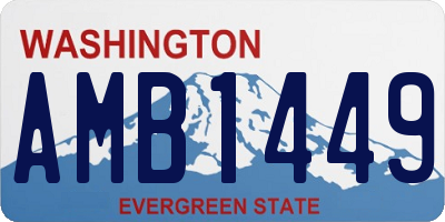 WA license plate AMB1449