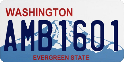 WA license plate AMB1601