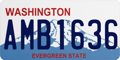 WA license plate AMB1636