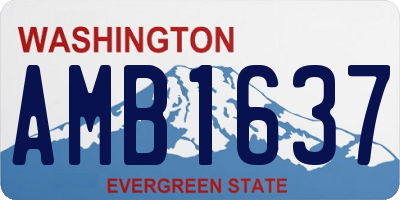 WA license plate AMB1637