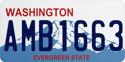 WA license plate AMB1663