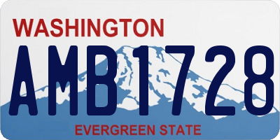 WA license plate AMB1728