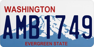 WA license plate AMB1749
