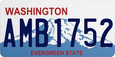 WA license plate AMB1752