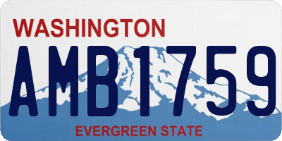 WA license plate AMB1759