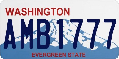 WA license plate AMB1777