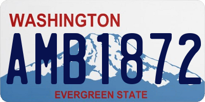 WA license plate AMB1872