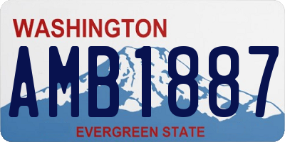 WA license plate AMB1887