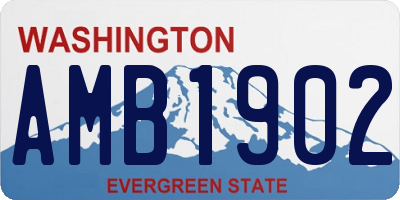 WA license plate AMB1902