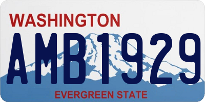 WA license plate AMB1929