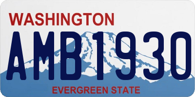 WA license plate AMB1930