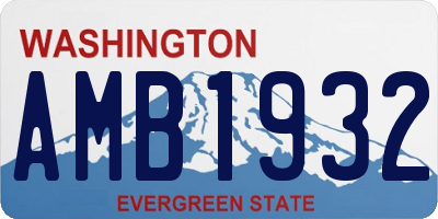 WA license plate AMB1932