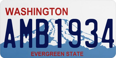 WA license plate AMB1934