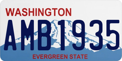 WA license plate AMB1935