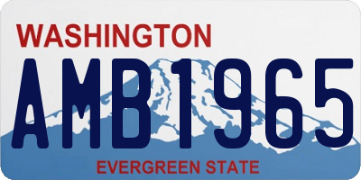 WA license plate AMB1965