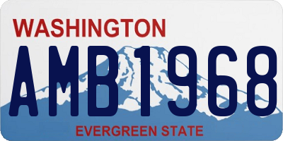 WA license plate AMB1968