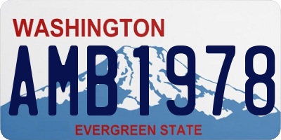 WA license plate AMB1978