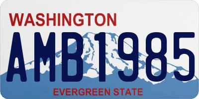 WA license plate AMB1985