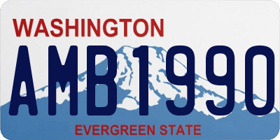 WA license plate AMB1990