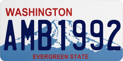 WA license plate AMB1992