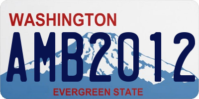 WA license plate AMB2012