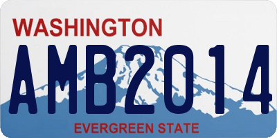 WA license plate AMB2014
