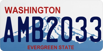 WA license plate AMB2033