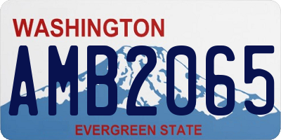 WA license plate AMB2065
